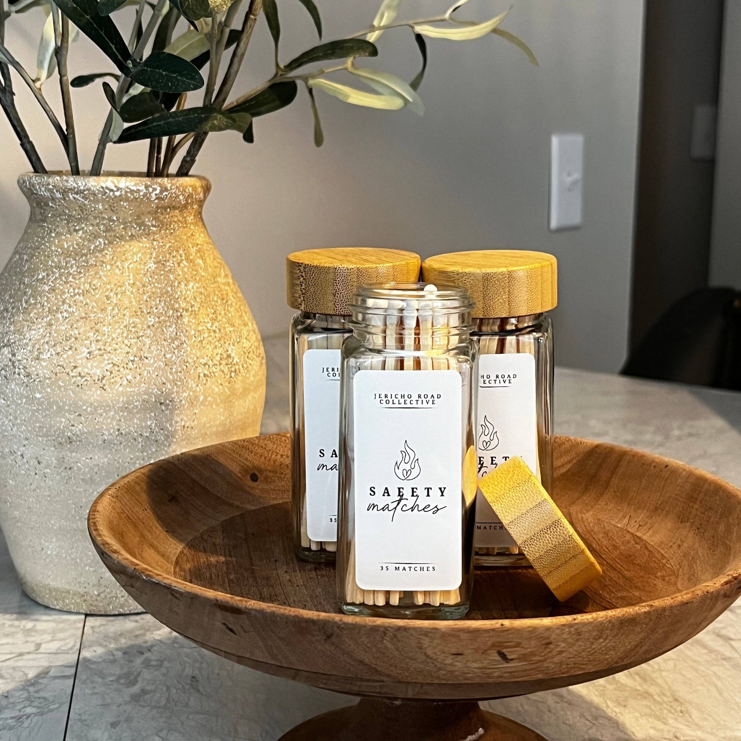 Safety Matches Glass Jar