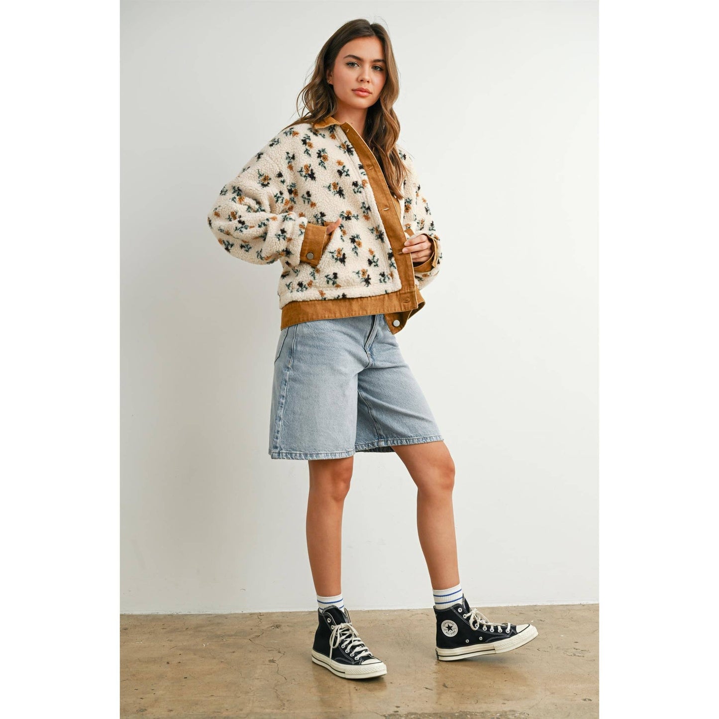 Fiona Floral Collared Button-Down Jacket