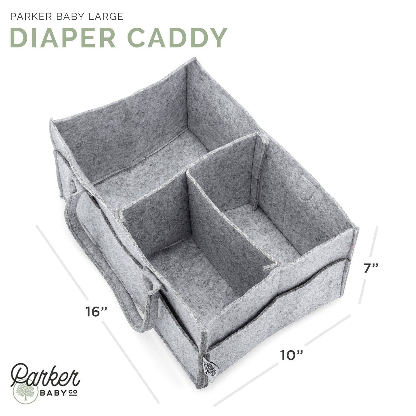 Diaper Caddy in Gray: Large (16 x 10 x 7")