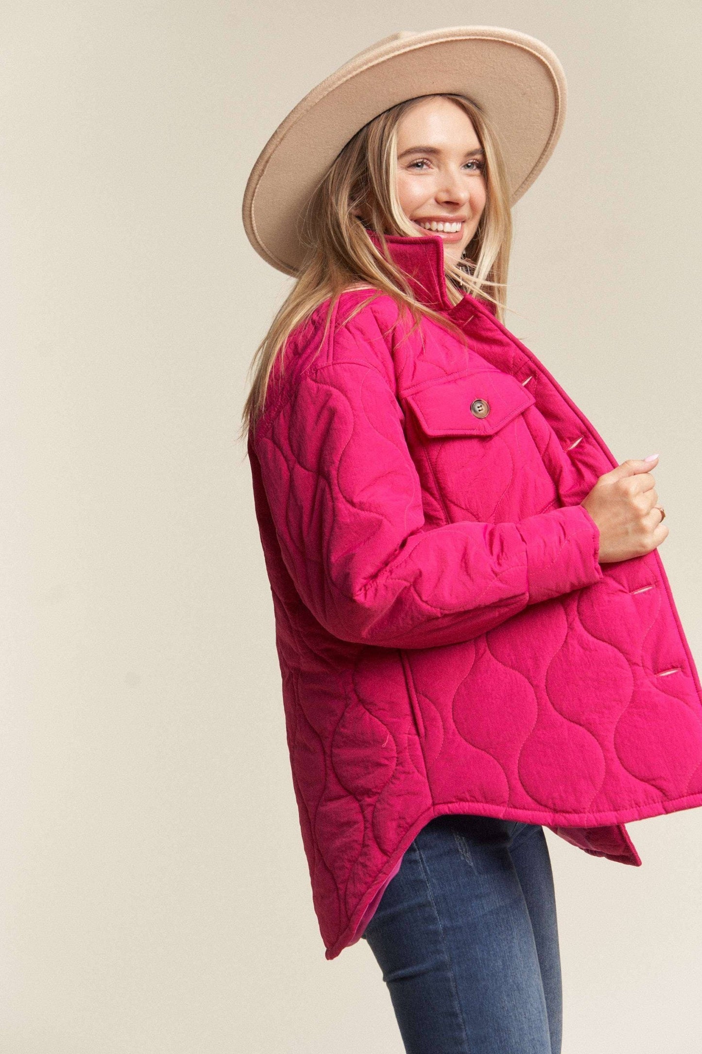 Kessa Plus Size Puffer Jacket | Light Mocha