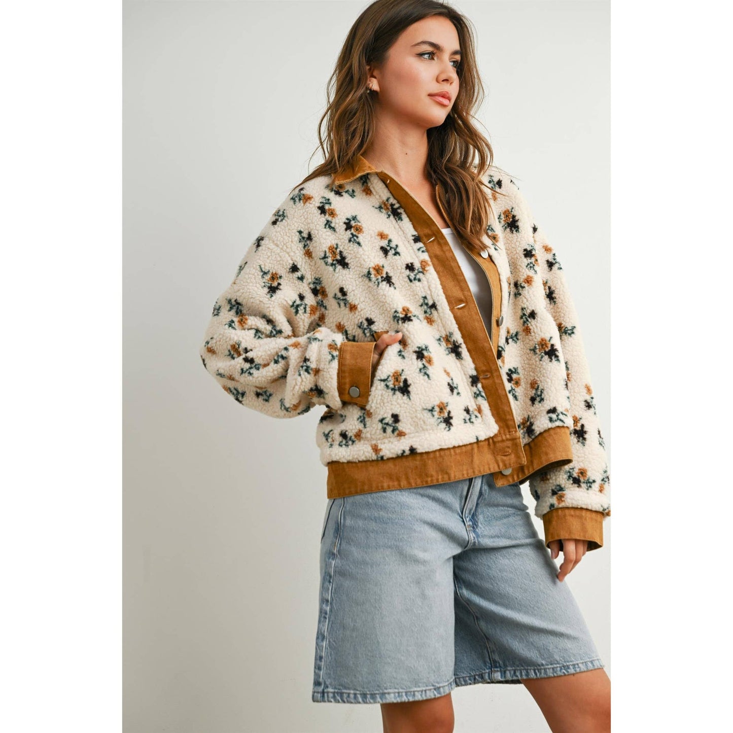 Fiona Floral Collared Button-Down Jacket