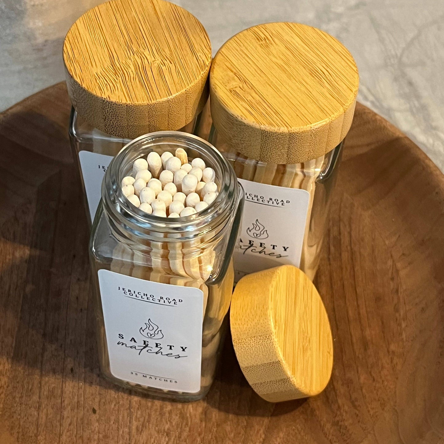 Safety Matches Glass Jar