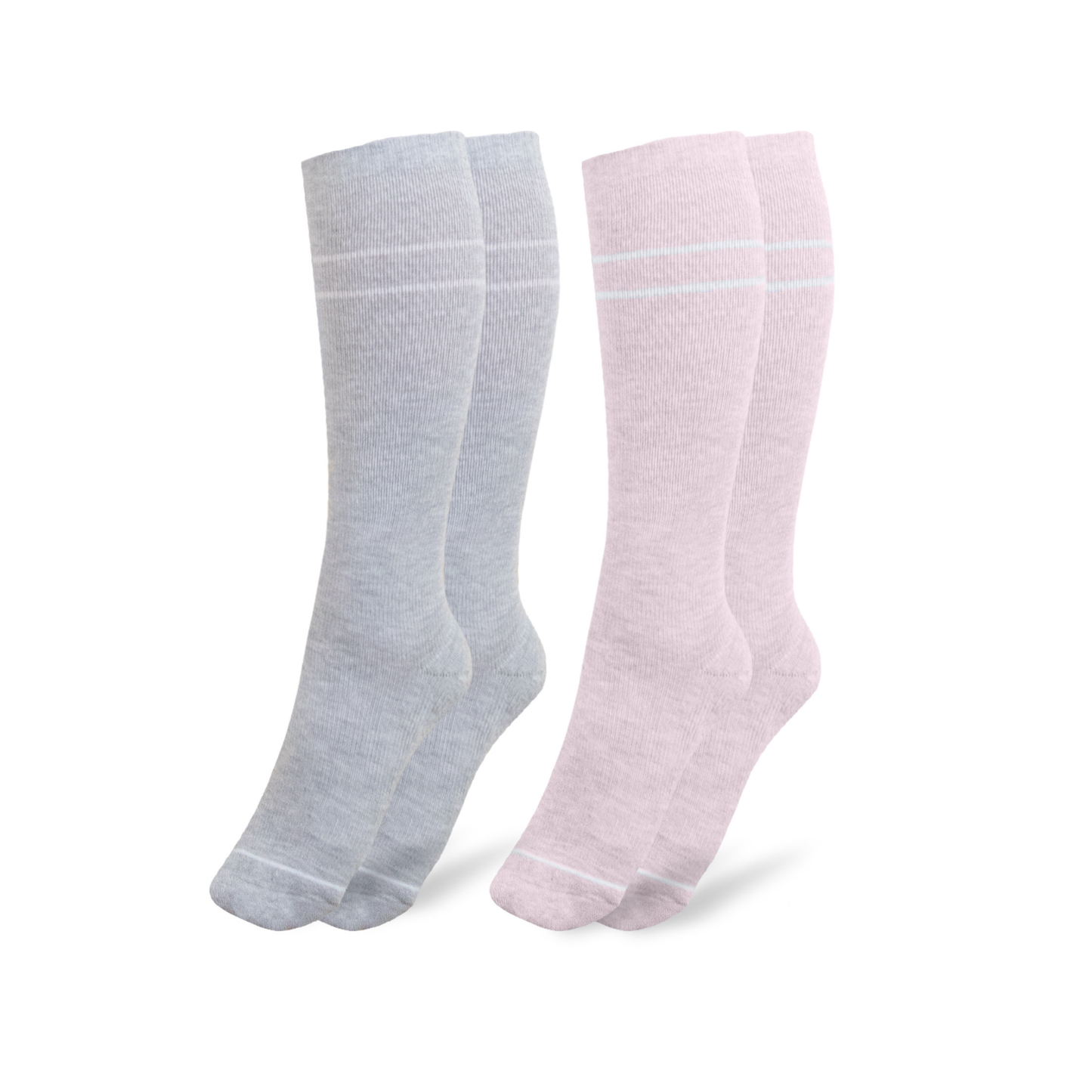 Kindred Bravely Maternity & Postpartum Compression Socks 2 Pack | Pink & Grey Heather