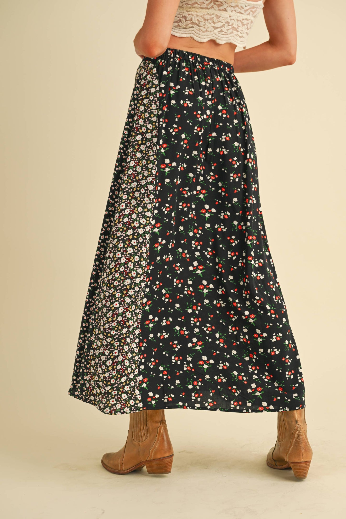 Melanie Skirt | Black Floral