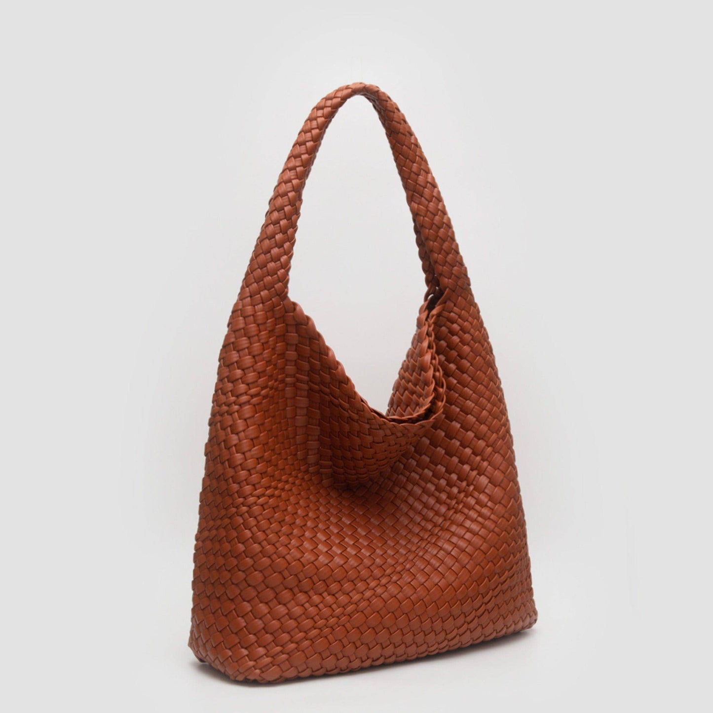 Tiara Woven Hobo Tote Bag With Pouch | Tan