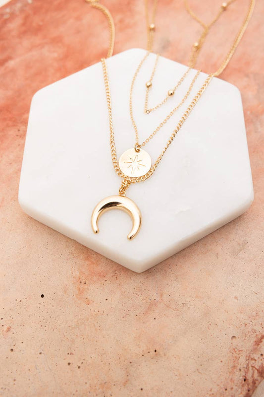Moon Knight Layered Gold Necklace 🌜