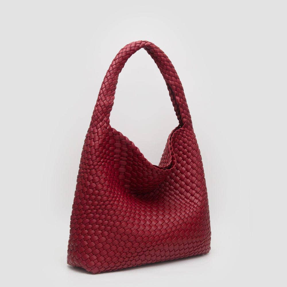 Tiara Woven Hobo Tote Bag With Pouch | Gray