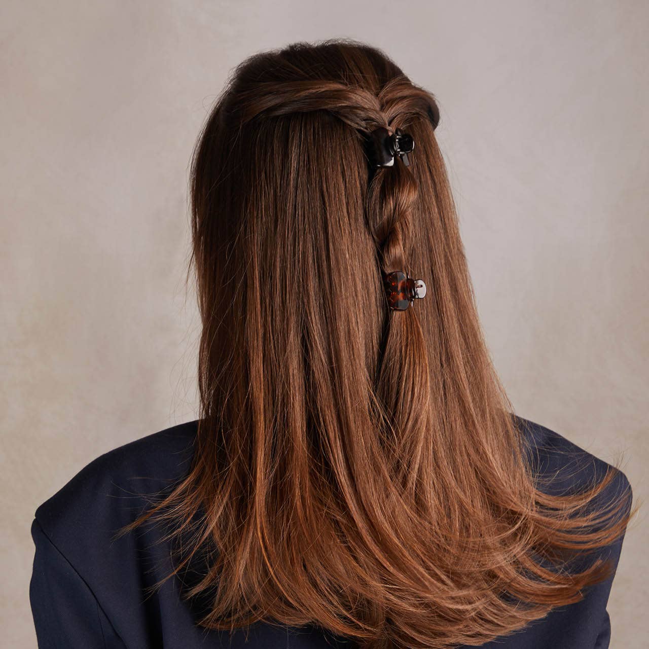 Recycled Plastic Mini Puffy Claw Clips 6pc Set | Black + Tort