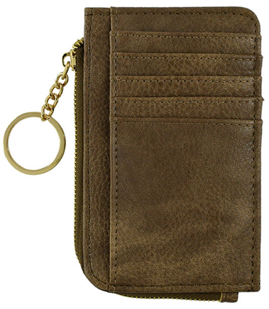Small But Big Faux Leather Card Holder Wallet | Taupe
