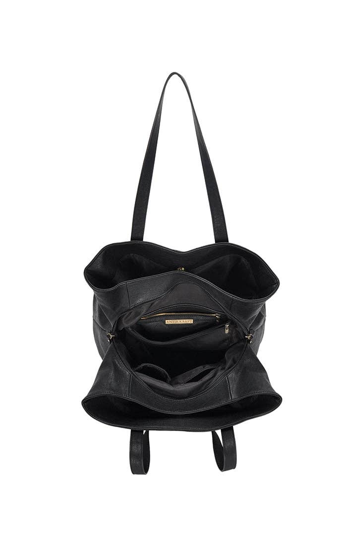 Three Compartment Tote | Black