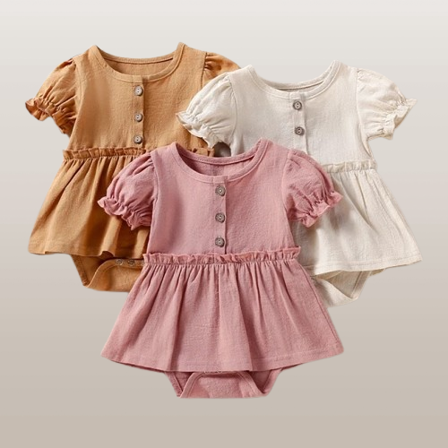 Jessa Ruffled-Sleeve Romper - Mustard