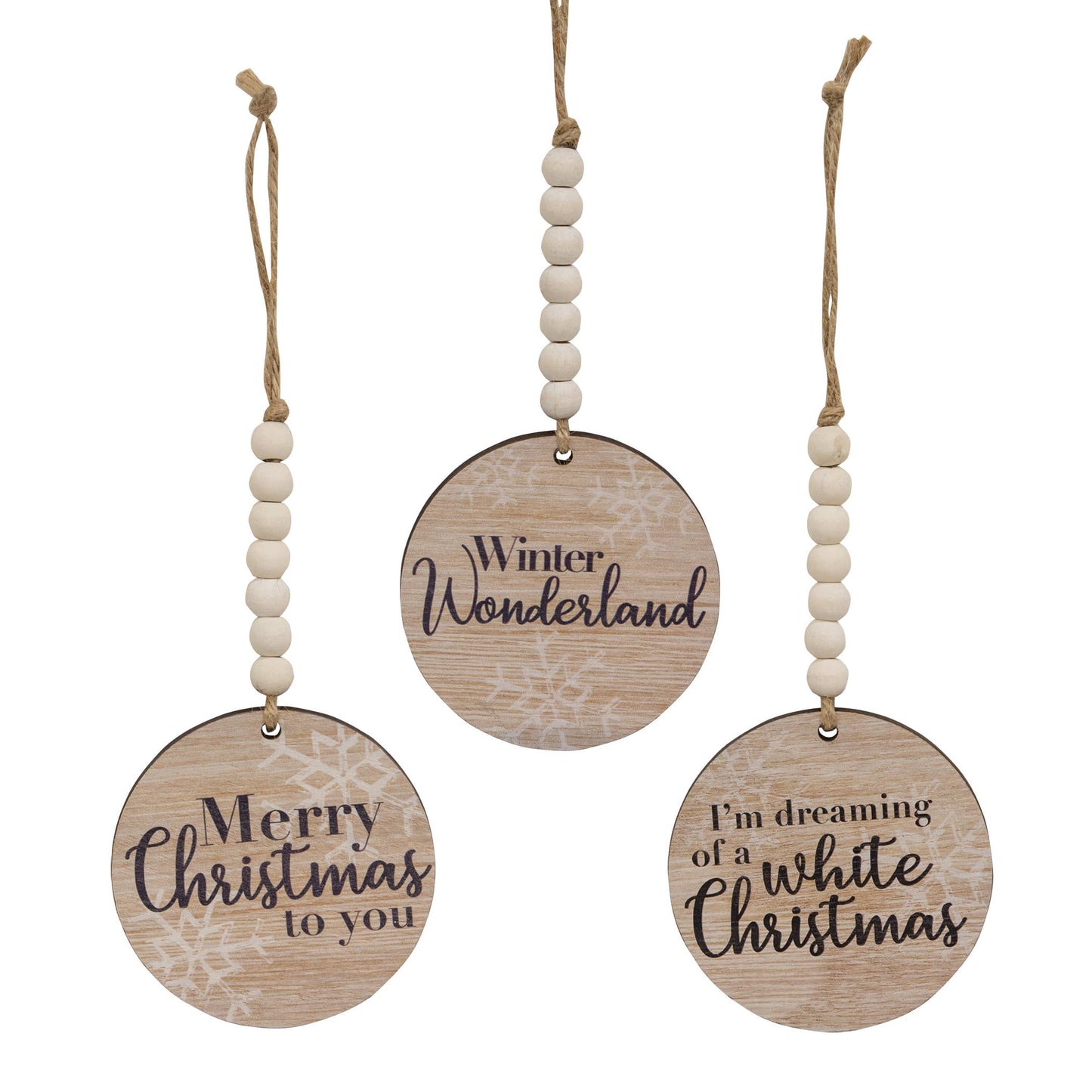 Beaded Snowflake Sayings Christmas Ornament | Multiple Options