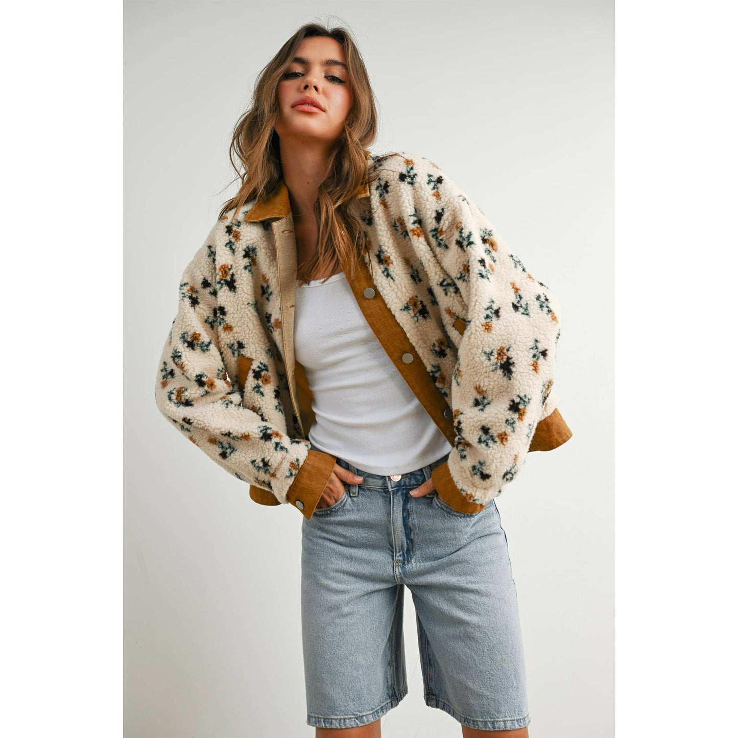 Fiona Floral Collared Button-Down Jacket