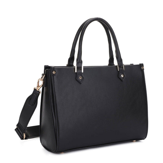 Marcia Boxy Satchel/Crossbody Bag | Black