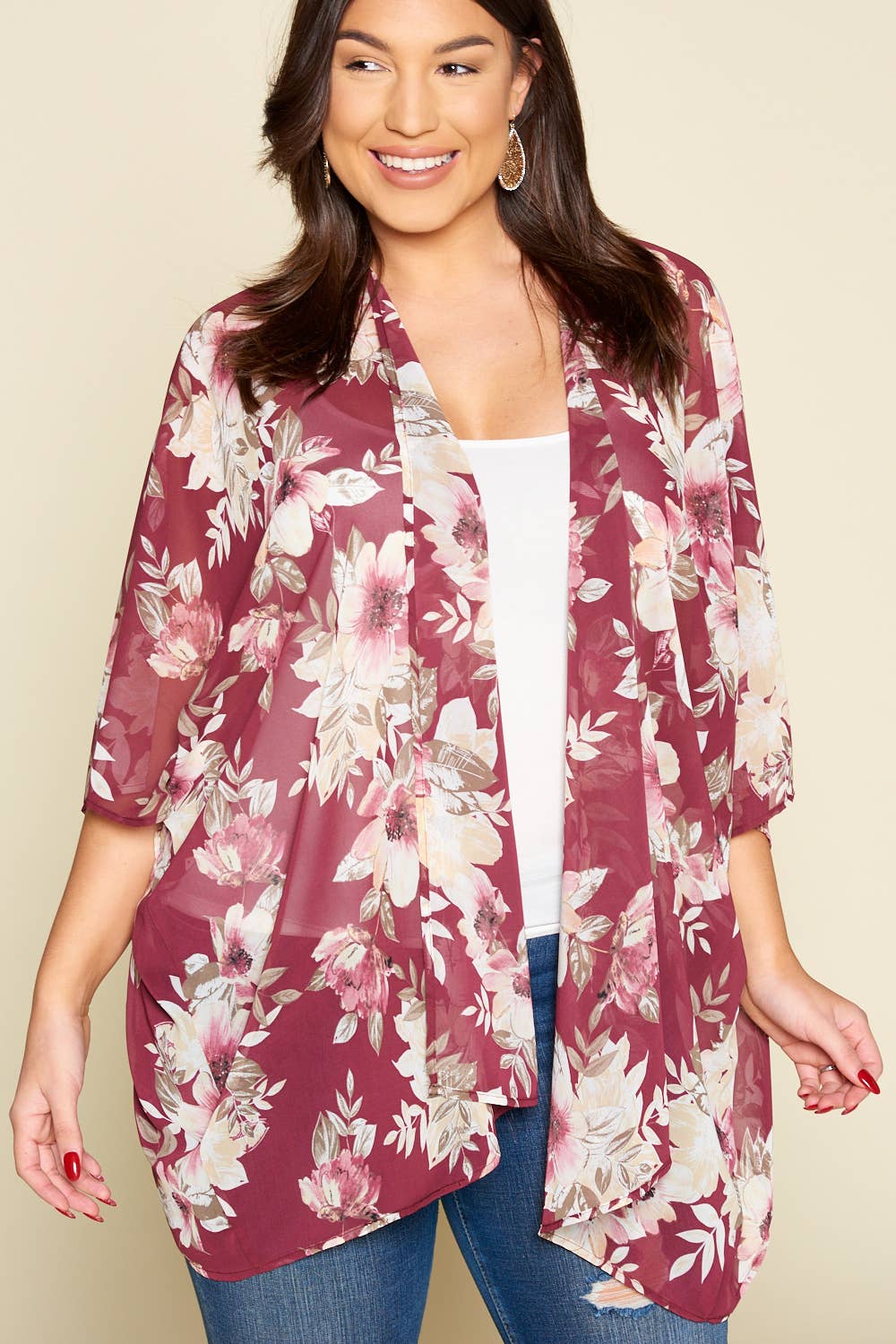 Floral Chiffon Kimono - One Size