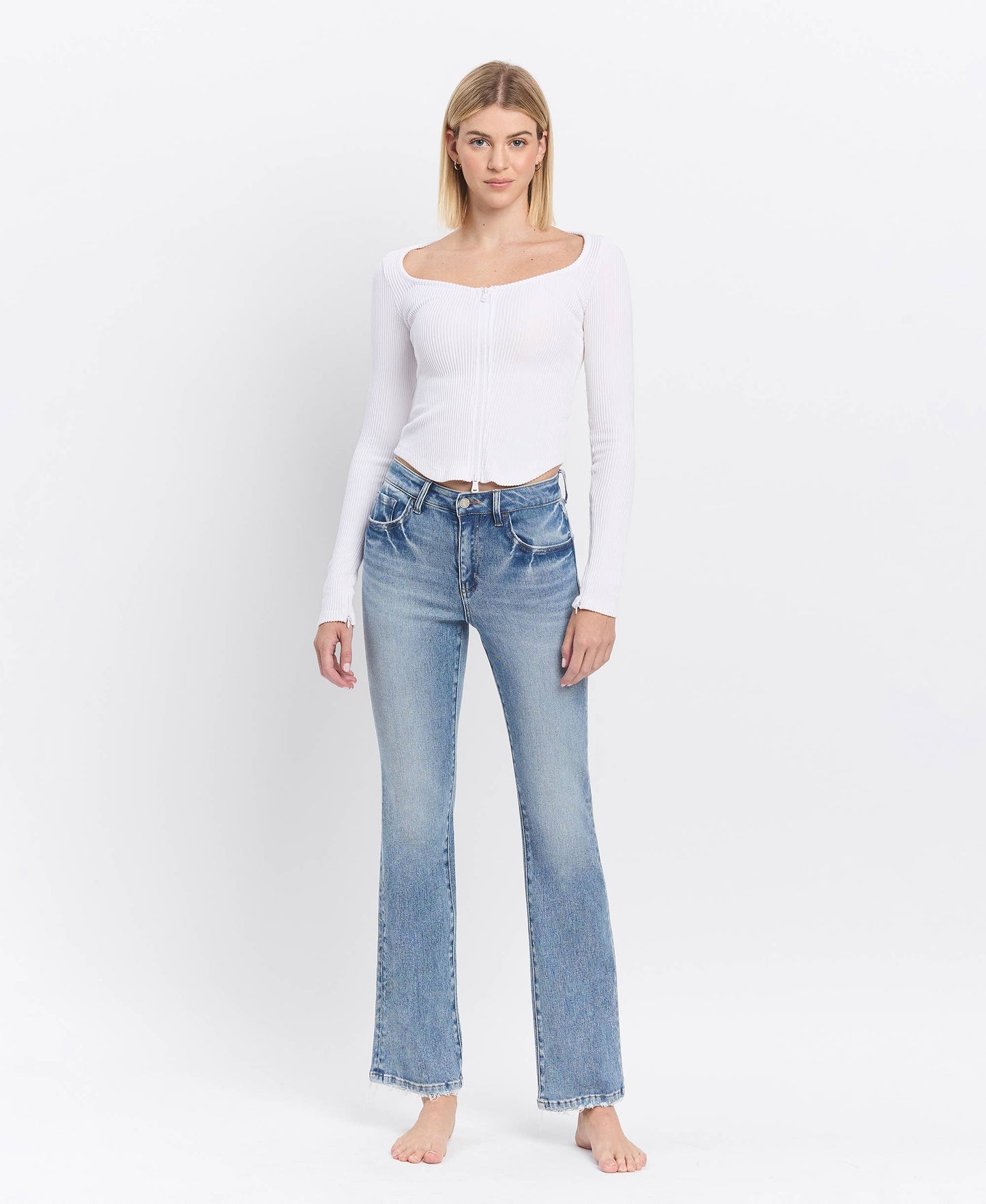 Vervet Glamour High Rise Bootcut Full Length Jeans