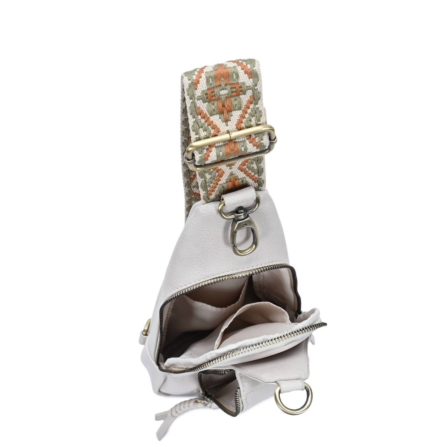 Zoey Boho Sling Bag with Guitar Strap | Green