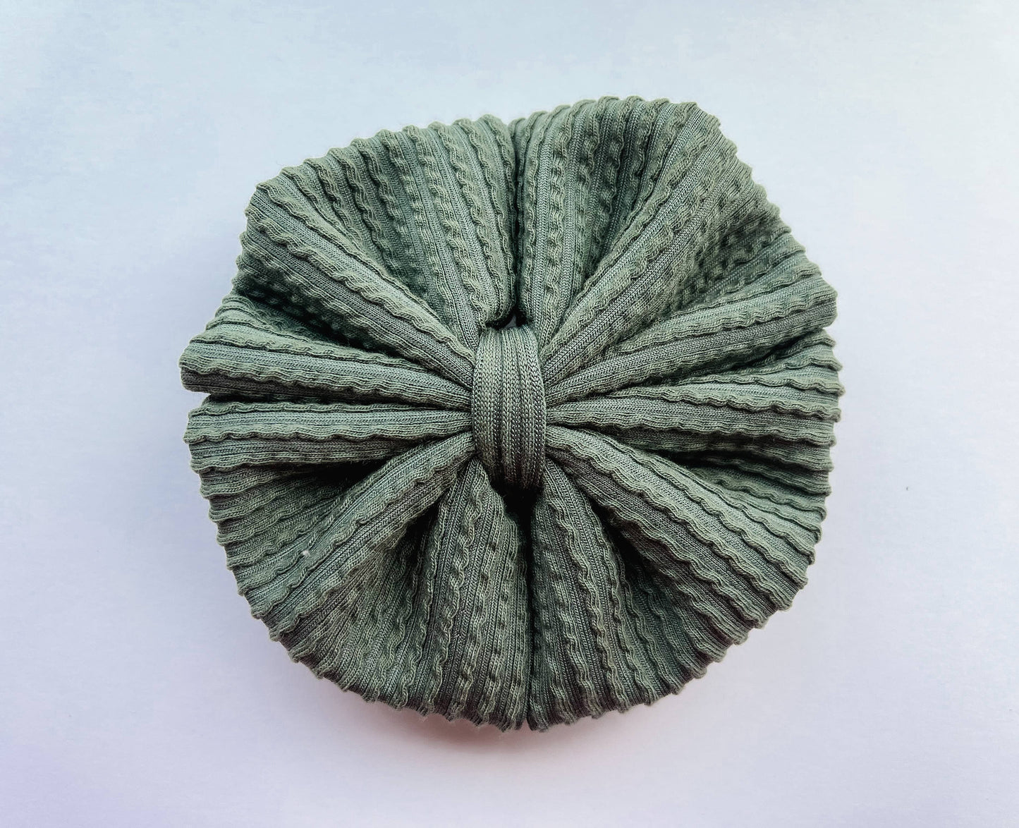 Neutral Messy Baby Bow Headband: Moss