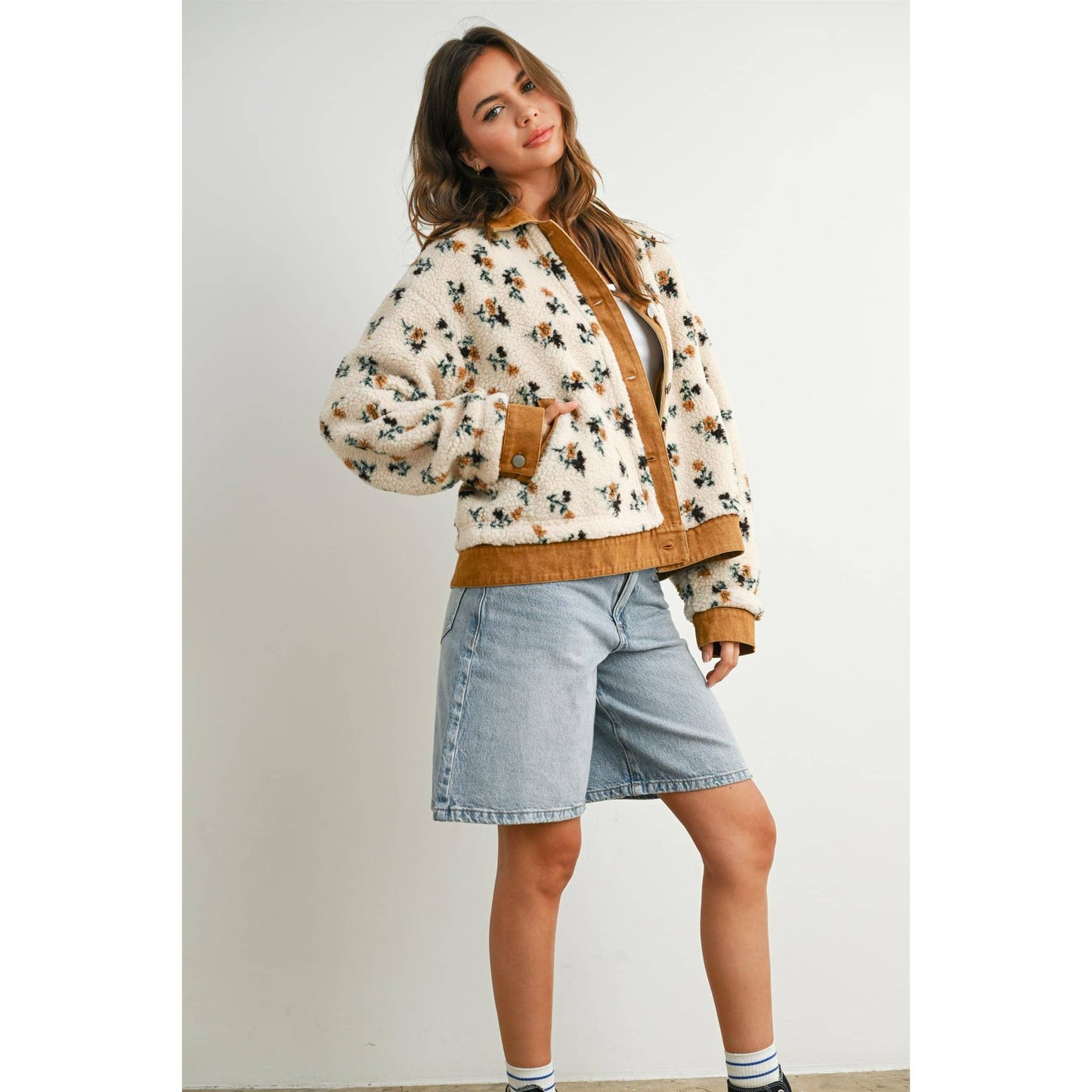 Fiona Floral Collared Button-Down Jacket