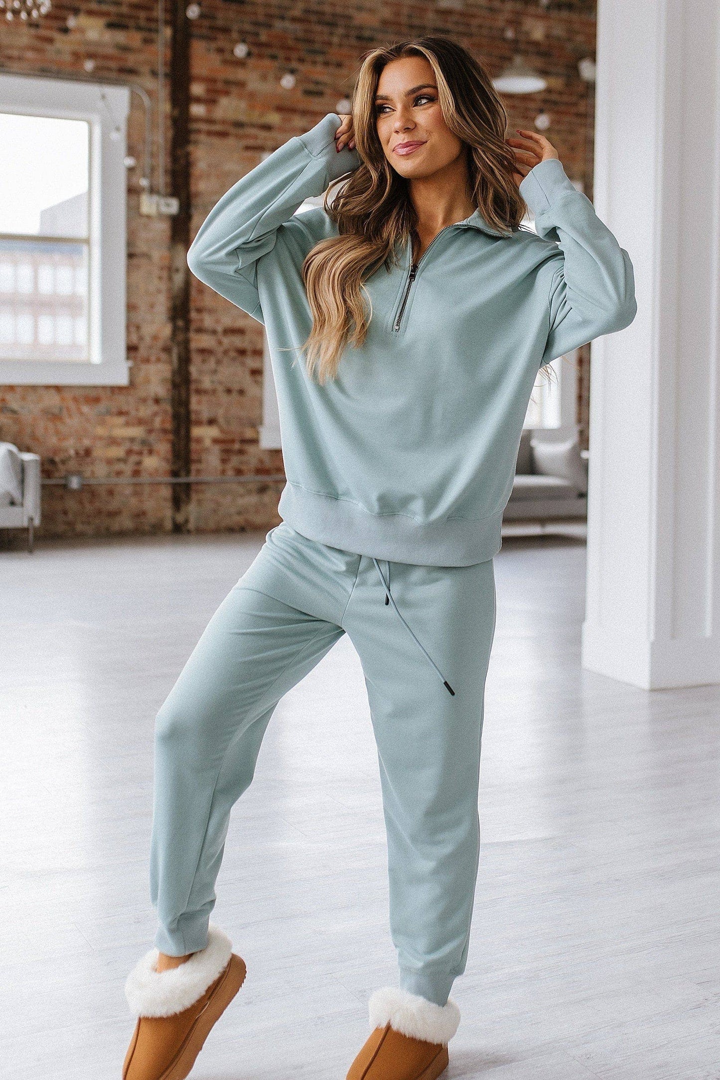 Alison Half Zip Loungewear Set | S-XL - Gray