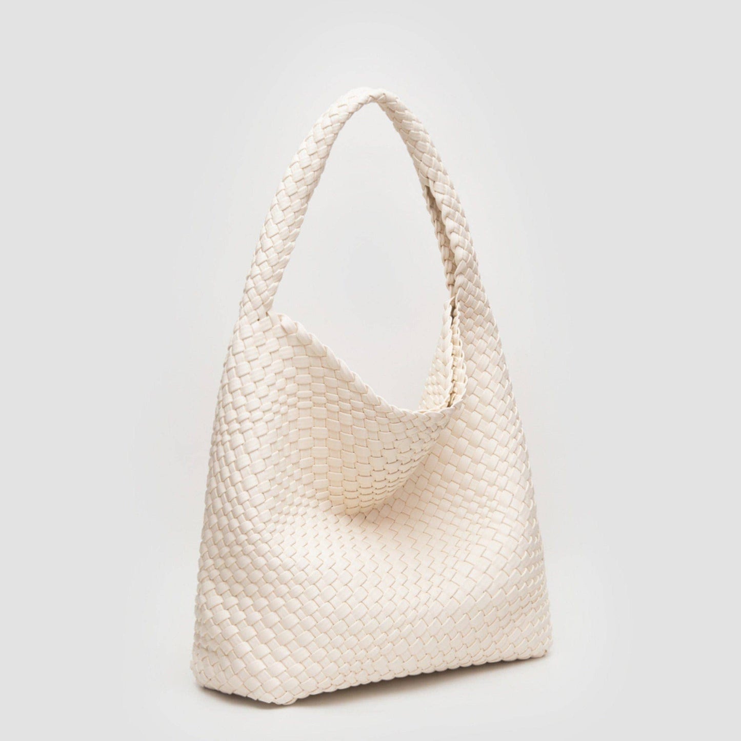 Tiara Woven Hobo Tote Bag With Pouch | Tan