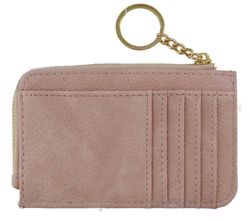 Small But Big Faux Leather Card Holder Wallet | Blush
