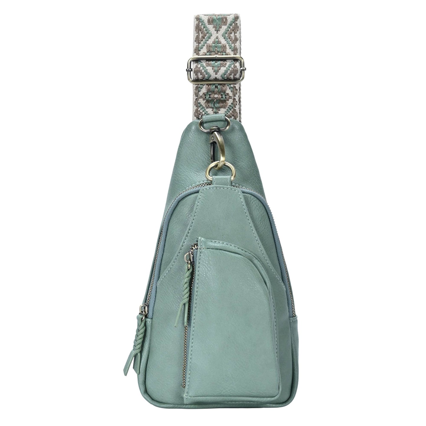 Zoey Boho Sling Bag with Guitar Strap | Green