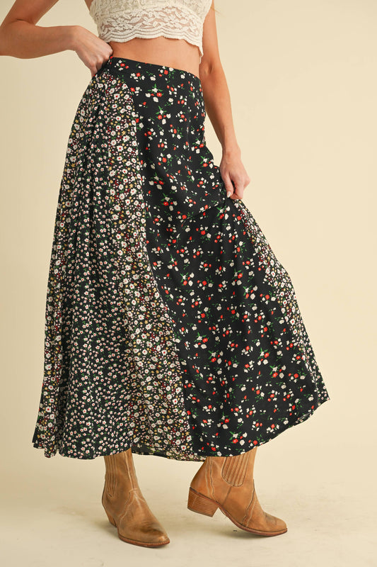 Melanie Skirt | Black Floral