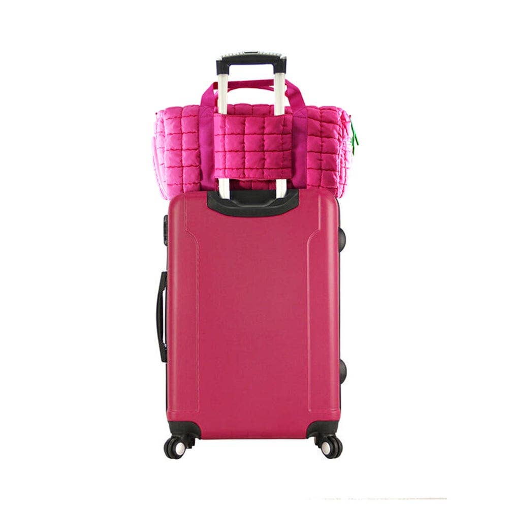 Quilted Puffer Weekender/Duffel Bag | Taupe