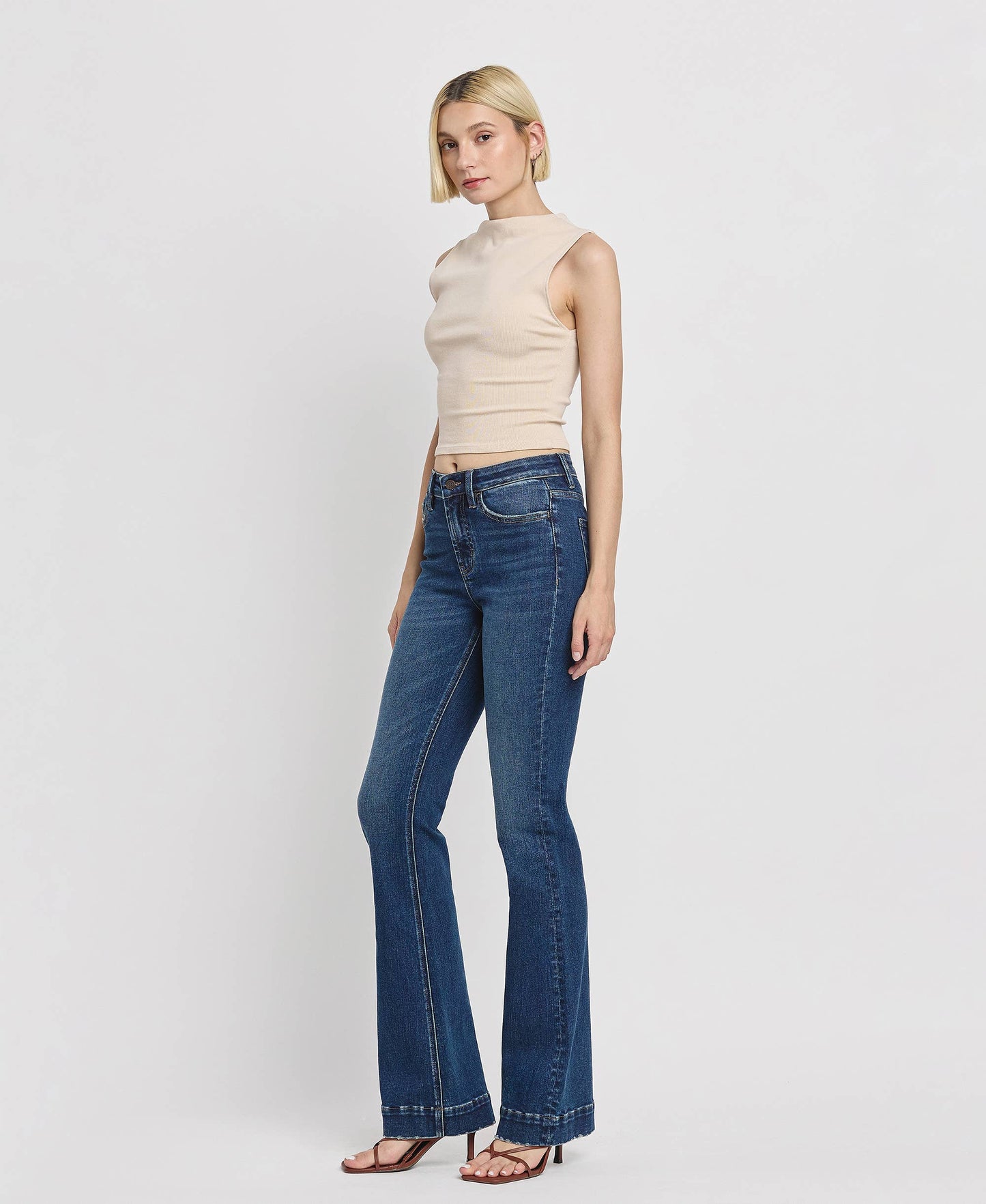 VERVET by Flying Monkey - High Rise Trouser Hem Bootcut Jeans