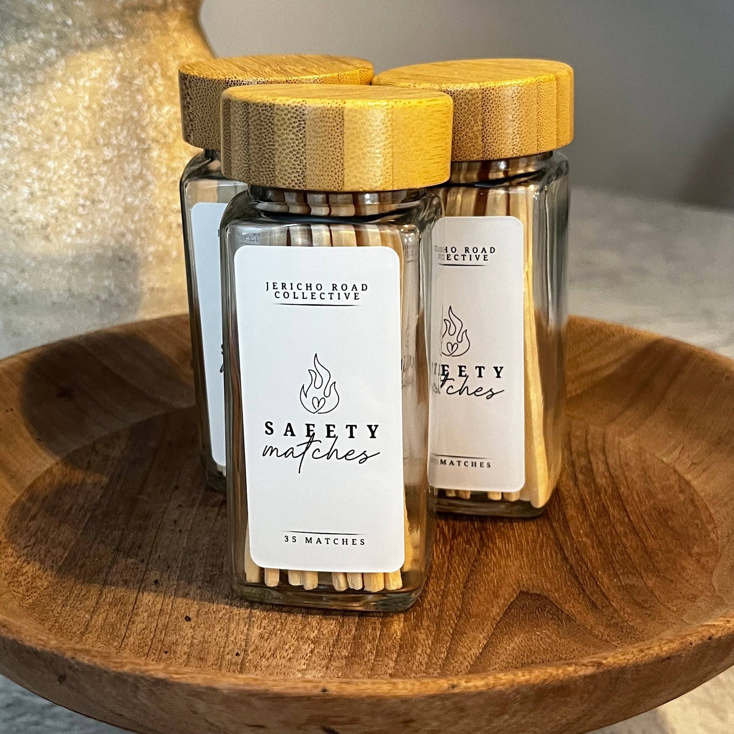 Safety Matches Glass Jar