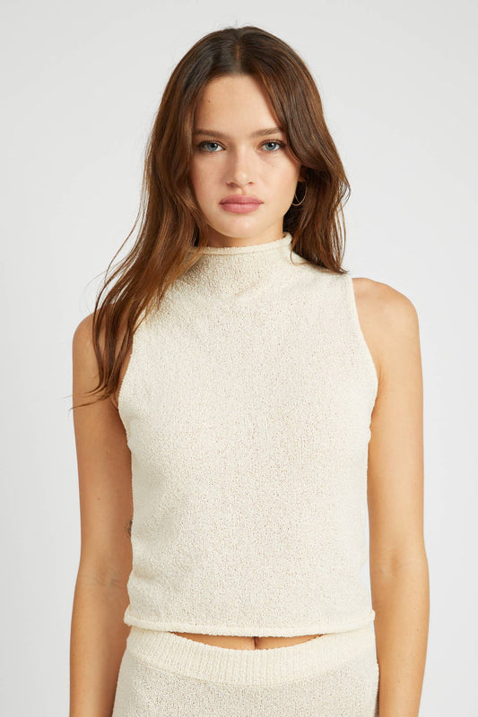 Pippa Sleeveless Turtleneck Knit Top