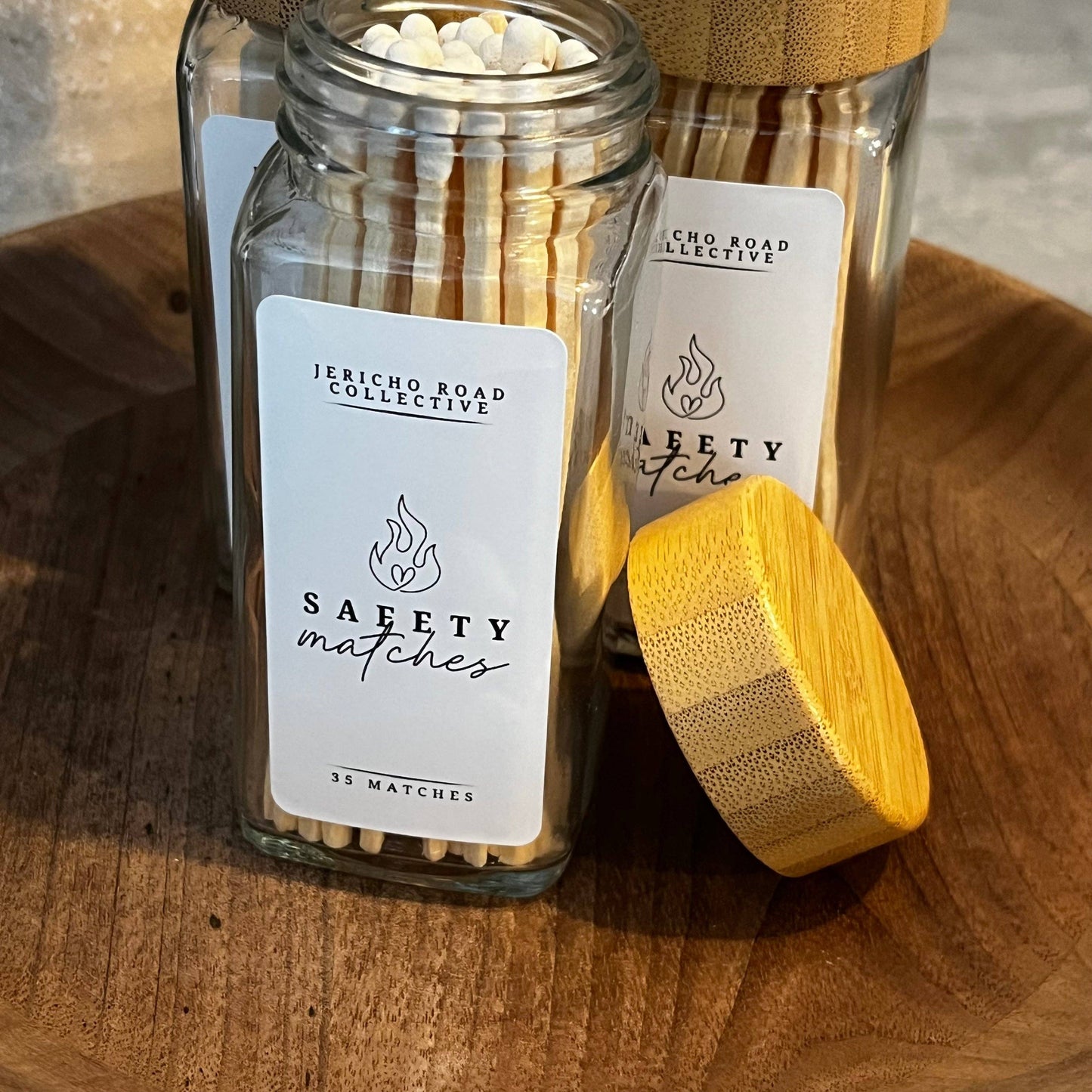 Safety Matches Glass Jar