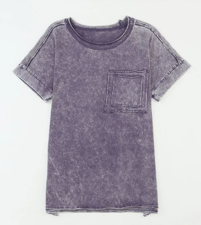 Bobbi Acid Wash Pocket Tee