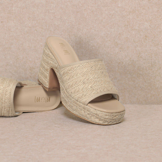 Amelia Platform Slide - Beige