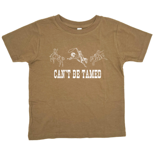 Can't Be Tamed Bucking Horse Toddler/Youth Tee | Brown