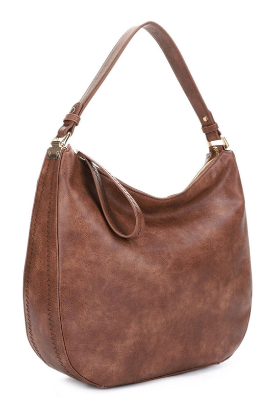 Zane Minimalistic Hobo Bag | Brown